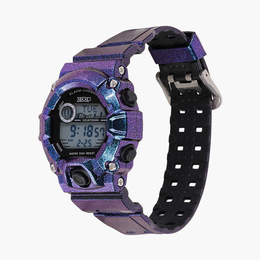 Zoop 16051PP01 Digital Watch with Blue Sheen Strap