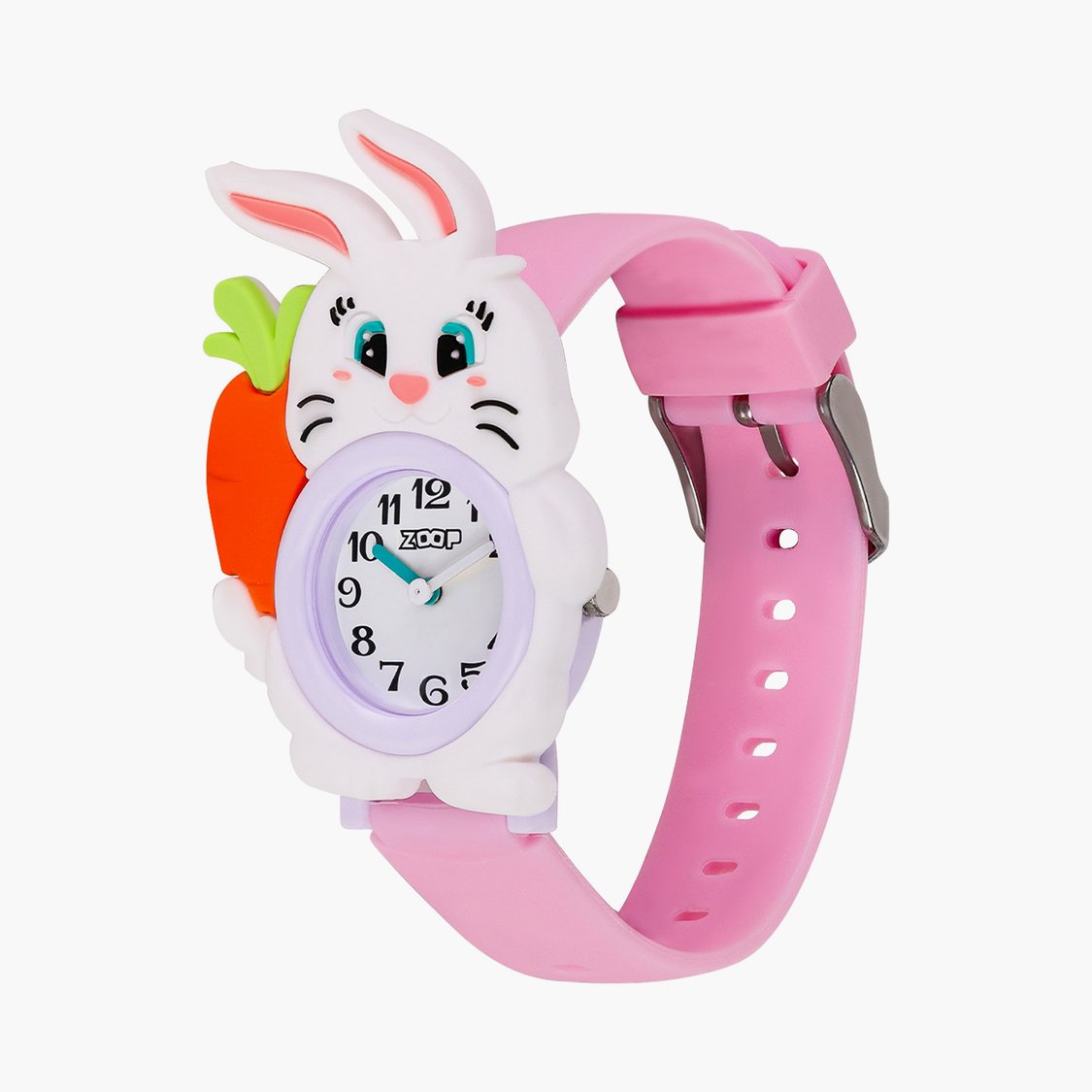 Zoop 26043PP01 Analog Quartz Kids’ Watch with White Dial and Pink Strap