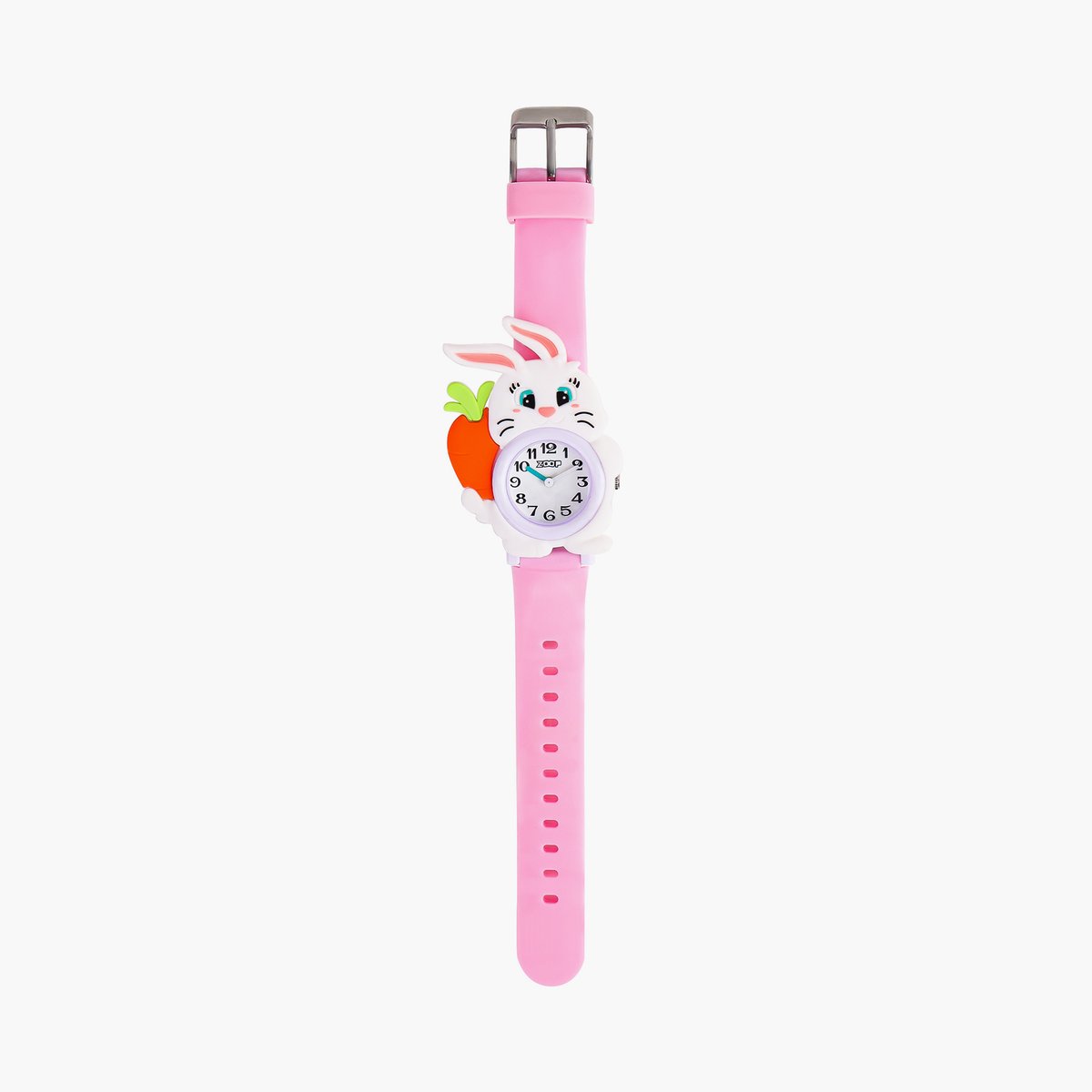 Zoop 26043PP01 Analog Quartz Kids’ Watch with White Dial and Pink Strap