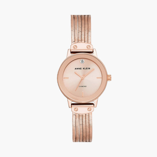 Anne Klein Women Rose Gold Analog Quartz Watch with Metal Bracelet NTAK3220RGRG