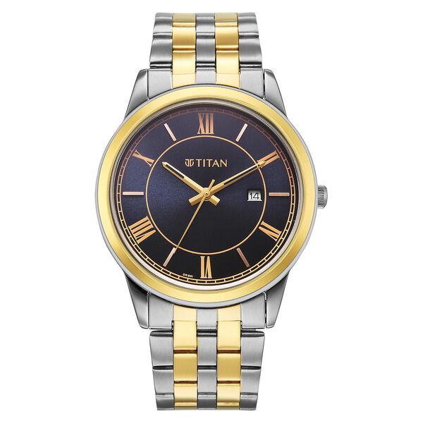 Titan Karishma Festive 10060BM03 Quartz Analog Black Dial Dual-Tone Stainless Steel Strap Men’s Watch