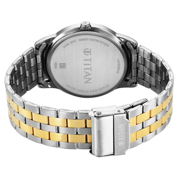 Titan Karishma Festive 10060BM03 Quartz Analog Black Dial Dual-Tone Stainless Steel Strap Men’s Watch