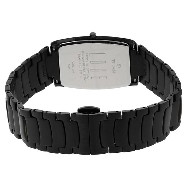 Titan 1044NM01 Men’s Analog Quartz Watch — Black Dial & Black Stainless Steel Bracelet