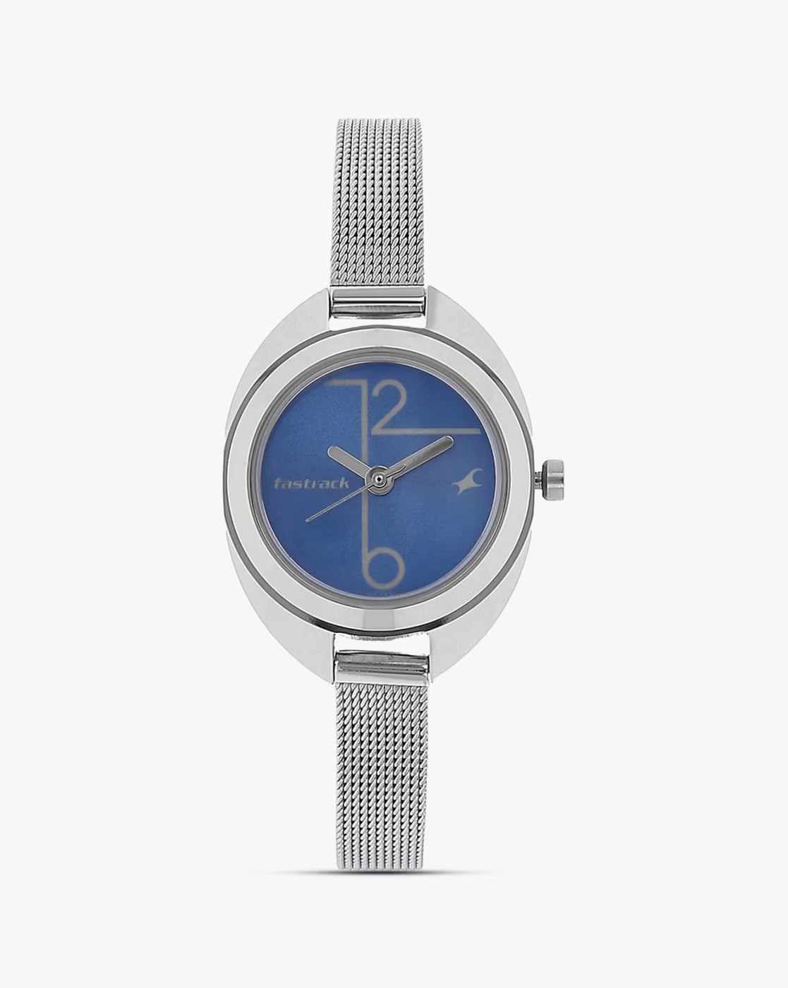 Fastrack 6125SM01 Quartz Analog Blue Dial Silver Stainless Steel Mesh Strap Women’s Watch