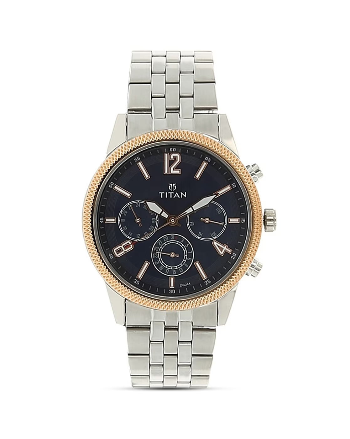 Titan 1734KM01 Men’s Blue-Dial Multifunction Stainless Steel Watch