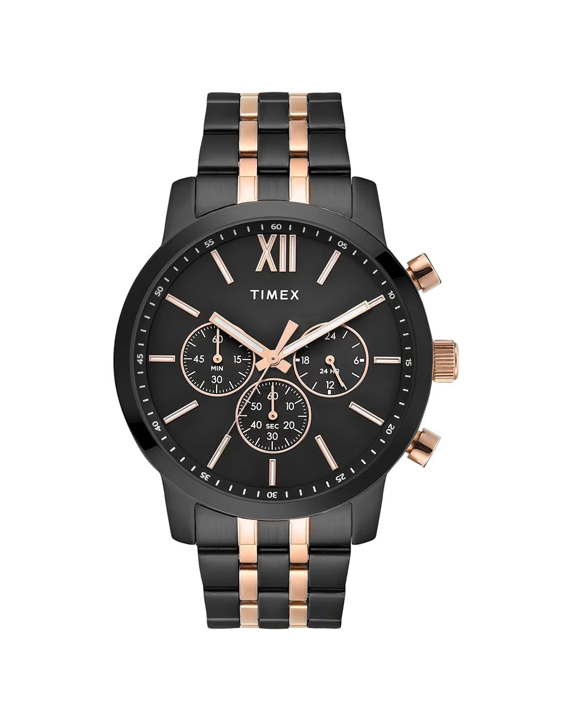Timex TWEG32202 Trendline Quartz Multifunction Black Dial Two-Tone Stainless Steel Men's Watch