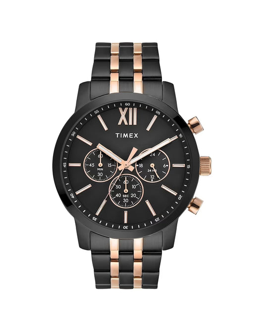 Timex TWEG32202 Trendline Quartz Multifunction Black Dial Two-Tone Stainless Steel Men's Watch