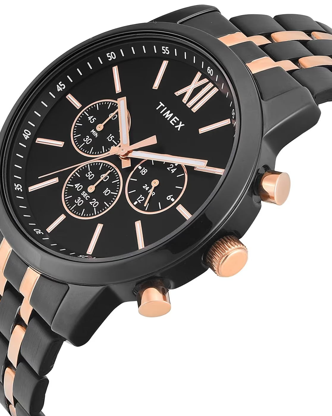 Timex TWEG32202 Trendline Quartz Multifunction Black Dial Two-Tone Stainless Steel Men's Watch