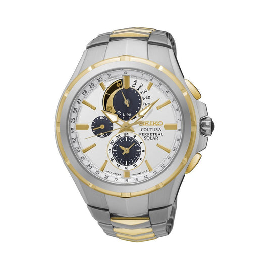 Seiko SSC560P9 Men Solar Quartz White Dial Stainless Steel Chronograph Watch