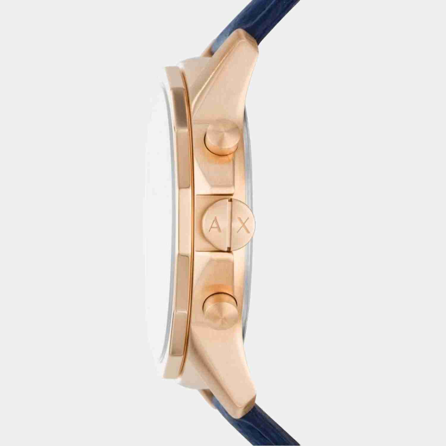 Armani Exchange AX1723I Men's Quartz Chronograph Watch Blue Sunray Dial Blue Leather Strap