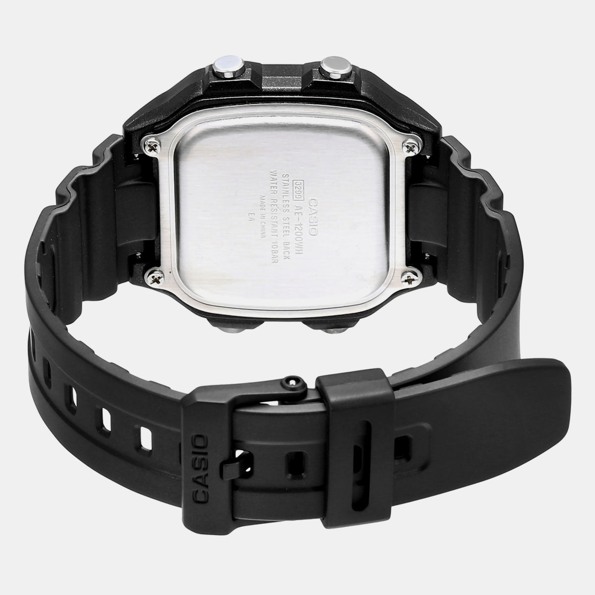 Casio D098 Digital Quartz Unisex Watch with Black Digital Display, World Time & LED Light