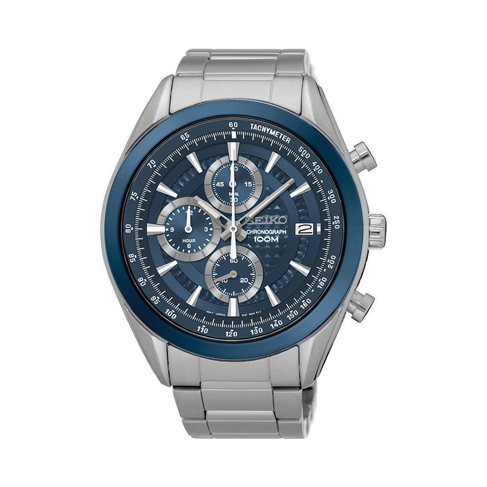Seiko SSB177P1 Men Quartz Blue Dial Stainless Steel Chronograph Watch