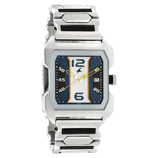 Fastrack 1474SM05 Hitlist Quartz Analog Blue Dial with Stainless Steel Strap Watch for Men
