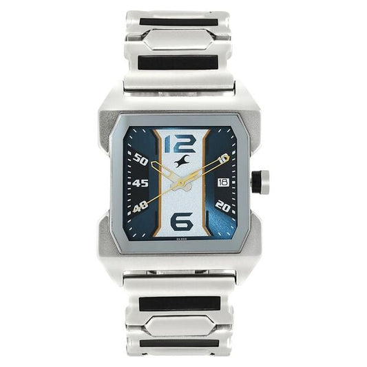Fastrack 1474SM05 Hitlist Quartz Analog Blue Dial with Stainless Steel Strap Watch for Men