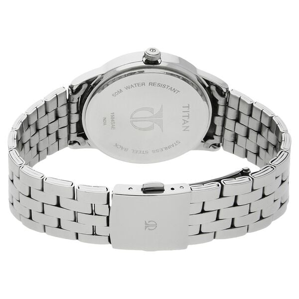Titan 1584SM03 White Dial Silver Stainless Steel Men’s Analog Watch