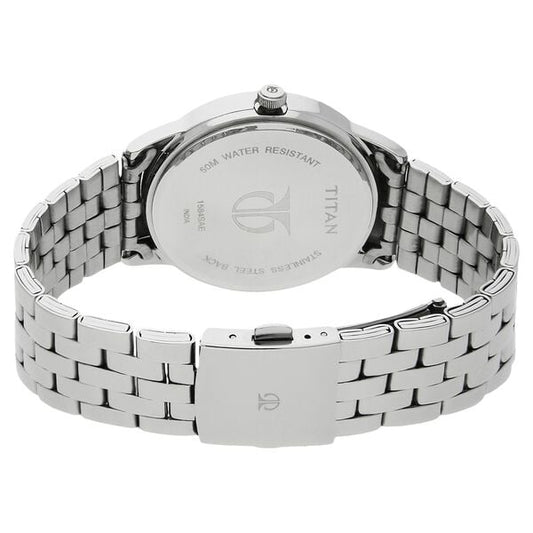 Titan 1584SM03 White Dial Silver Stainless Steel Men’s Analog Watch