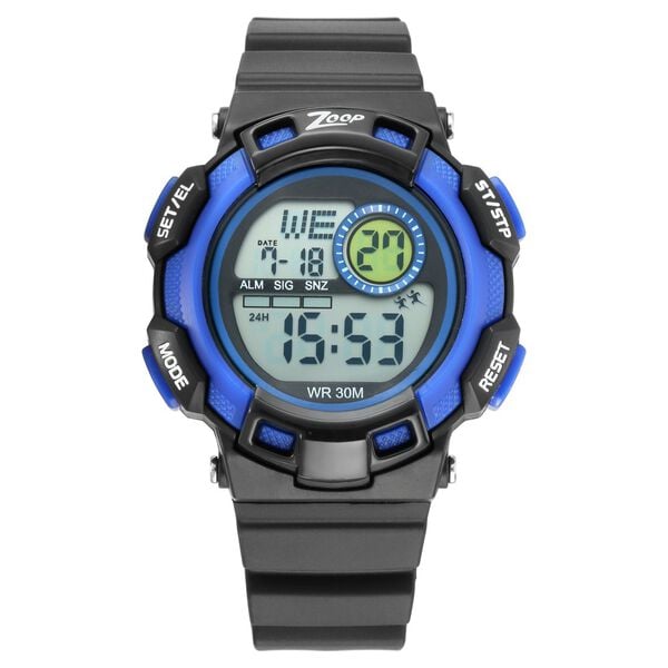 Zoop 16009PP02 Digital Kids Watch with Black Strap & Grey Dial