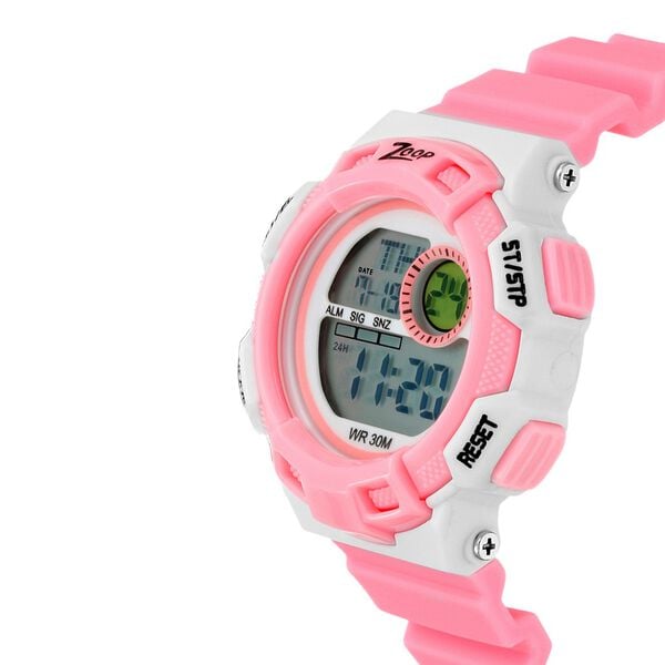 Zoop 16009PP05 Digital Kids Watch with Grey Digital Dial & Pink PU Strap