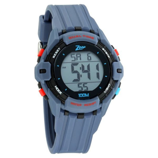 Zoop NR16012PP01 Kids Digital Quartz Watch – Digital Dial with Grey PU Strap