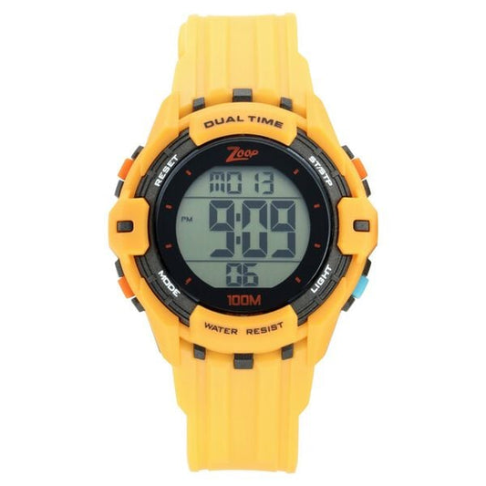 Zoop 16012PP02 Digital Quartz Kids’ Watch with Yellow PU Strap and Digital Display