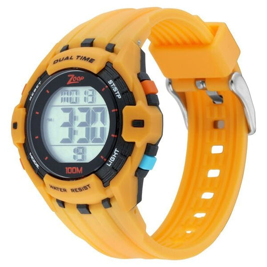 Zoop 16012PP02 Digital Quartz Kids’ Watch with Yellow PU Strap and Digital Display