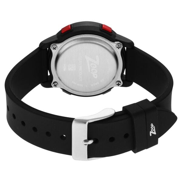 Zoop NR16015PP01 Digital Quartz Kids’ Watch with Digital Display and Black Silicone Strap