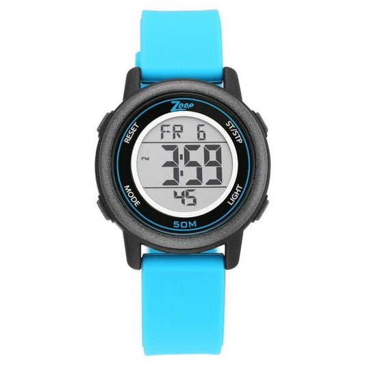 Zoop NR16015PP02 Digital Quartz Kids’ Watch with Digital Display and Blue Silicone Strap