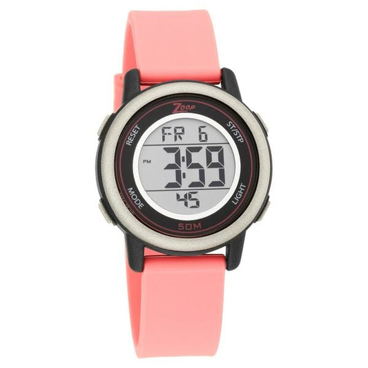 Zoop NR16015PP05 Digital Quartz Kids’ Watch with Digital Display and Pink Silicone Strap