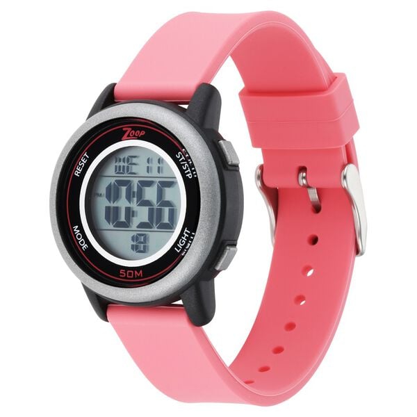 Zoop NR16015PP05 Digital Quartz Kids’ Watch with Digital Display and Pink Silicone Strap