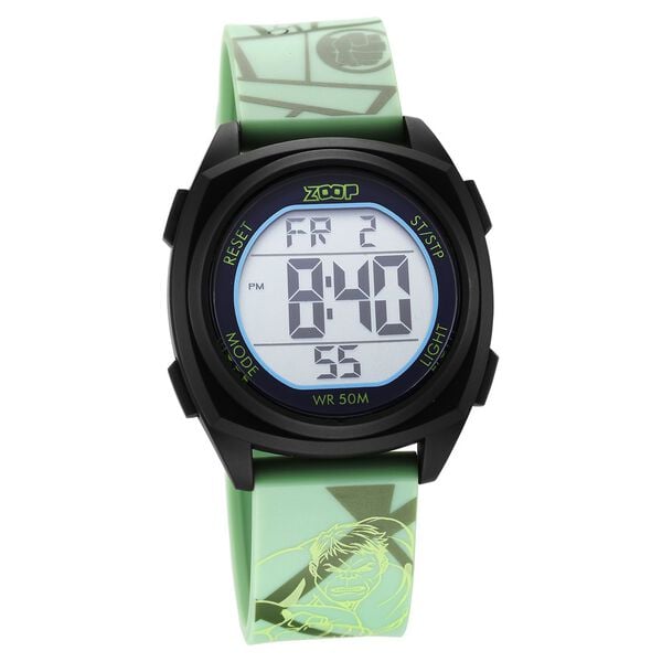 Zoop NS16025PP03 Digital Quartz Kids’ Watch with Digital Display and Green PU Strap