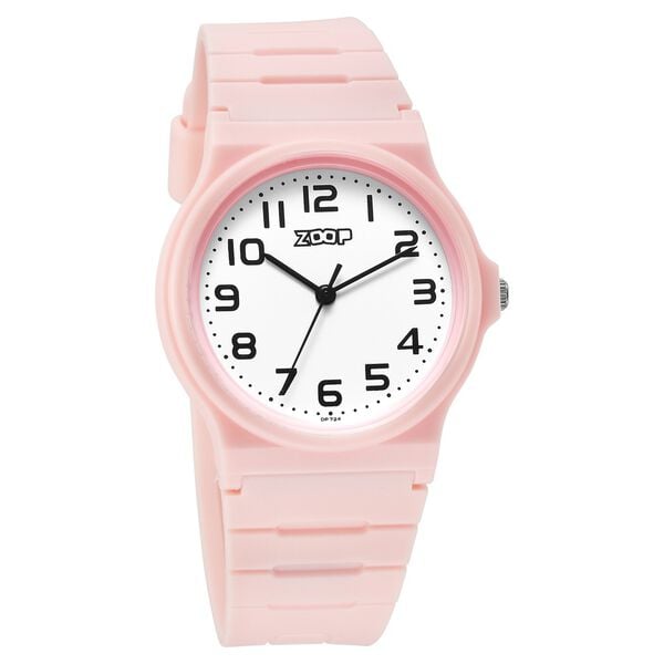 Zoop 16032PP01W Analog Quartz Kids’ Watch with White Dial and Pink PU Strap