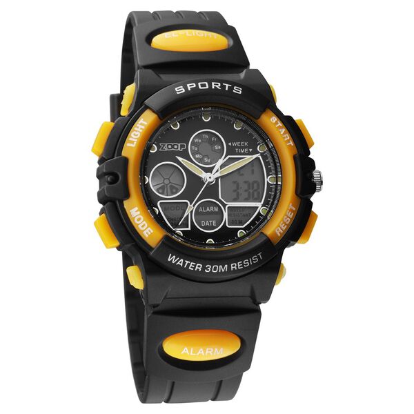 Zoop 16033PP01W Quartz Kids’ Watch with Black Dial and Black Plastic Strap