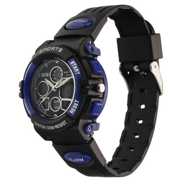 Zoop 16033PP02W Quartz Kids’ Watch with Black Dial and Black Plastic Strap