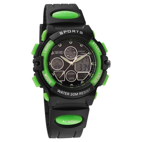 Zoop 16033PP03W Quartz Kids’ Watch with Black Dial and Black Plastic Strap