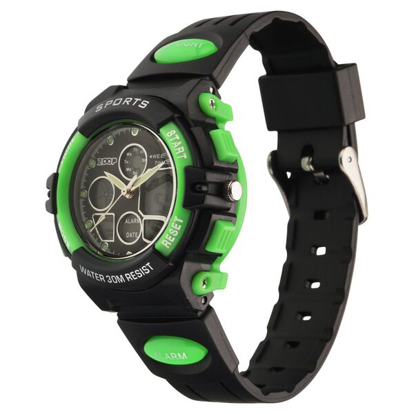 Zoop 16033PP03W Quartz Kids’ Watch with Black Dial and Black Plastic Strap