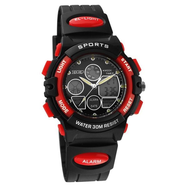 Zoop 16033PP04W Kids Watch with Black Dial & Black Strap