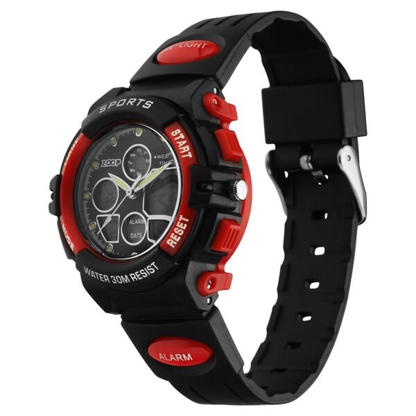 Zoop 16033PP04W Kids Watch with Black Dial & Black Strap