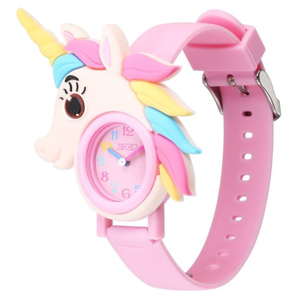 Zoop NT16039PP01 Analog Kids Watch with Pink Dial & Pink PU Strap