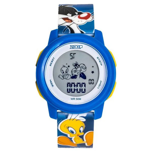 Zoop by Titan Kids Digital Watch 16043PP10 | Looney Tunes Blue Polyether Strap