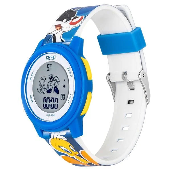 Zoop by Titan Kids Digital Watch 16043PP10 | Looney Tunes Blue Polyether Strap