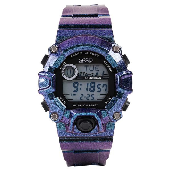 Zoop 16051PP01 Digital Watch with Blue Sheen Strap