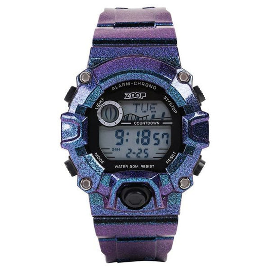 Zoop 16051PP01 Digital Watch with Blue Sheen Strap