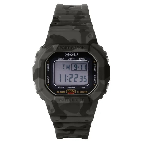 Zoop by Titan Kids Digital Watch 16052PP02 | Grey Camouflage Digital Watch with Polyether Strap