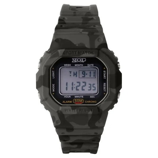 Zoop by Titan Kids Digital Watch 16052PP02 | Grey Camouflage Digital Watch with Polyether Strap