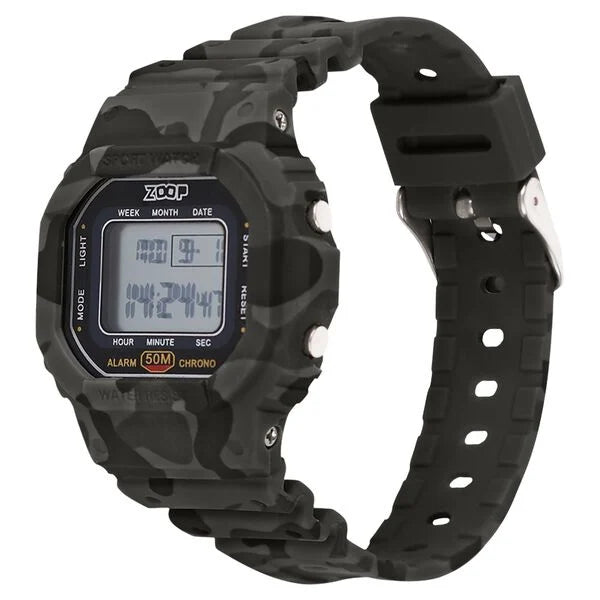 Zoop by Titan Kids Digital Watch 16052PP02 | Grey Camouflage Digital Watch with Polyether Strap