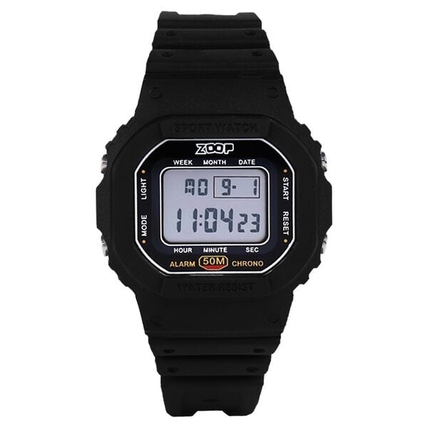 Zoop 16025PP01 Digital Quartz Kids’ Watch with Black Digital Dial and Black PU Strap