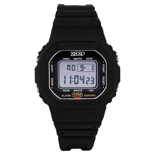 Zoop 16025PP01 Digital Quartz Kids’ Watch with Black Digital Dial and Black PU Strap