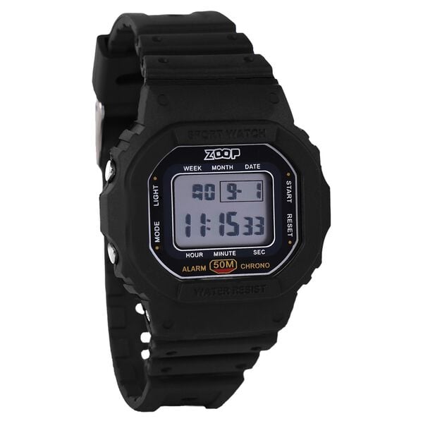 Zoop 16052PP03 Camo Digi Digital LCD Grey Display Black Polyether Strap Kids Watch