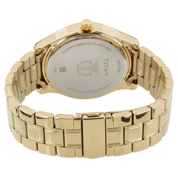 Titan 1627YM04 Champagne Dial Gold Stainless Steel Men’s Analog Watch
