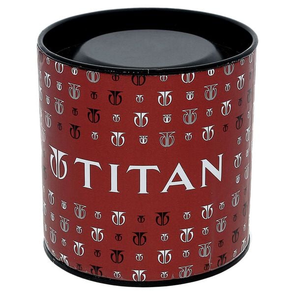 Titan NM1636SM01 Men’s Black-Dial Analog Watch with Stainless Steel Strap
